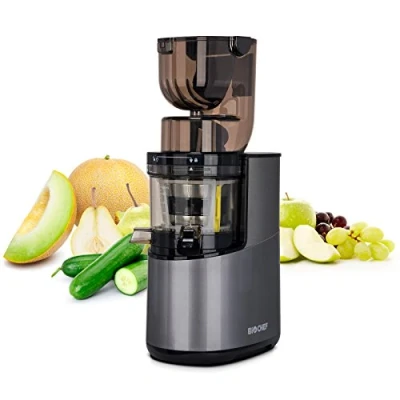 Imagen de Bio Chef Atlas Whole Slow Juicer Pro Extractor de zumos, 350W, 40 RPM, Licuadora Prensado en Frío. Garantía por Vida el Motor. (Plata)