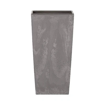 Imagen de Maceta alta 19 L Prosperplast Urbi Square Effect de plástico CON depósito en color Gris claro, 44,9 (alto) x 24 (ancho) (profundo) cms