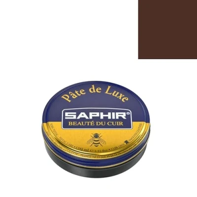 Imagen de Saphir Pâte de Luxe 50 ml Cera para Calzado con Abeja, Carnauba y Trementina (Marrón Medio 37)