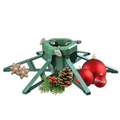 Imagen de KADAX soporte para árbol de Navidad con depósito agua, moderno plástico resistente árboles, varios tamaños, estable, verde (altura del hasta 3,5 m)