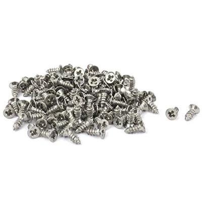 Imagen de sourcing map sourcingmap® M2,2 x 6,5mm de cabeza plana Phillips Fijaciones Tornillo autorroscante 100 pcs