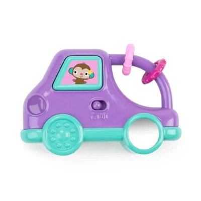 Imagen de Bright Starts, Safari Driver: Juguete para Llevar con Música y Luces, Mono, Unisex, Morado, Desde 3 Meses