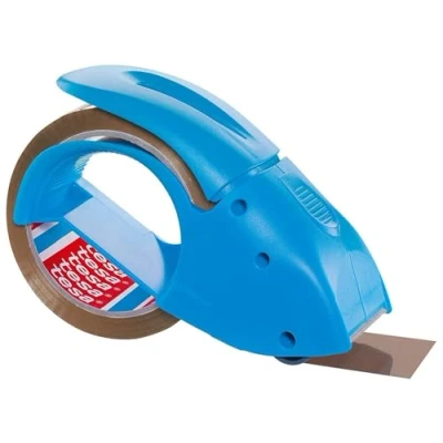 Imagen de tesapack PACK&#039;N&#039;GO, Dispensador Ergonómico Azul de Cinta Embalaje Manual para Adhesiva, Incluye Rollo 50 m x 48 mm