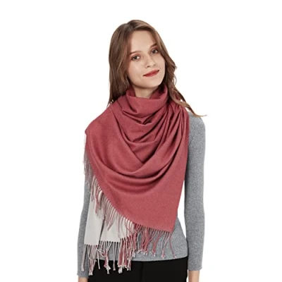 Imagen de MaaMgic Bufanda xxl Primavera Mujer Hombre Colores Dobles Invierno Tocado Sedoso Multicolor Elegante Mantón Suave para Fiesta de Bodas 200 * 70 CM