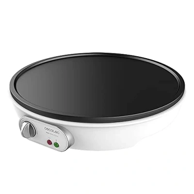 Imagen de Cecotec Crepera Eléctrica Fun Crepelicius. 1000 W, Revestimiento Antiadherente, Potencia Regulable, Indicador luminoso, Placa de 30,5 cm Diámetro, Incluye Rodillo y Espátula
