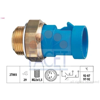 Imagen de Interruptor de temperatura, ventilador del radiador FACET 7.5681