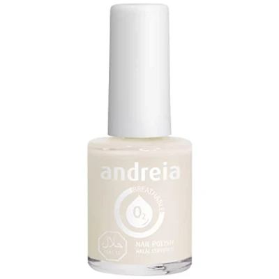 Imagen de Andreia Vernis Halal Esmalte de Uñas Vegano, Permeable y Transpirable que cumple con los requisitos Color B22 Blanco Lechoso 10,5 ml