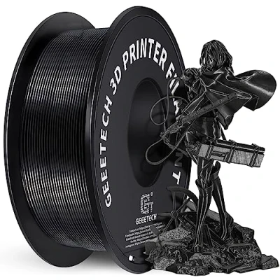 Imagen de GEEETECH Filamento PLA 1.75mm para impresión 3D, 1kg Spool, Negro