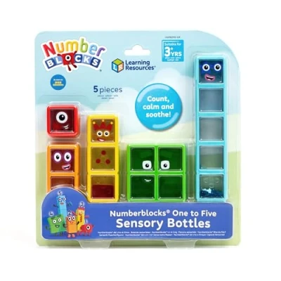Imagen de Learning Resources Botellas Sensoriales Numberblocks 1 a 5 Juguetes Interactivos para Niños Niñas de 3 4 + Años, Tubos Estimulación Táctil y Visual (Exclusivo Amazon)