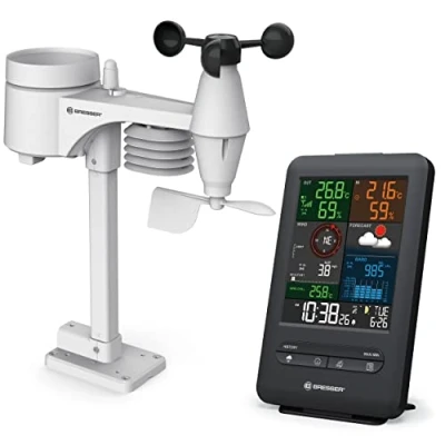 Imagen de Bresser Beaufort Estación meteorológica Wireless con sensor exterior, 5 en 1: temperatura, humedad, viento, presión atmosférica y precipitaciones
