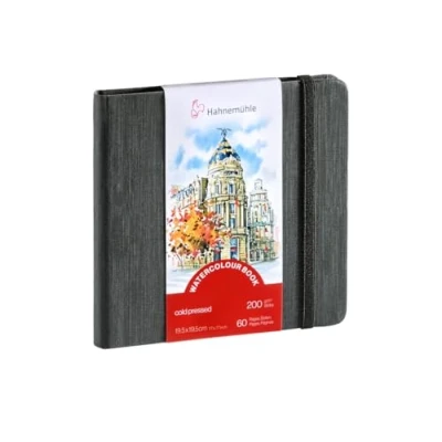 Imagen de Hahnemühle Libro de acuarelas 200 g/m², grano fino, 30 hojas, color blanco natural, 19,5 x cm