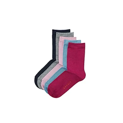 Imagen de ESPRIT Solid Mix 5 Pack K SO algodón unicolor pares, Calcetines Unisex niños, Multicolor (Sortiment 0010), 35 38