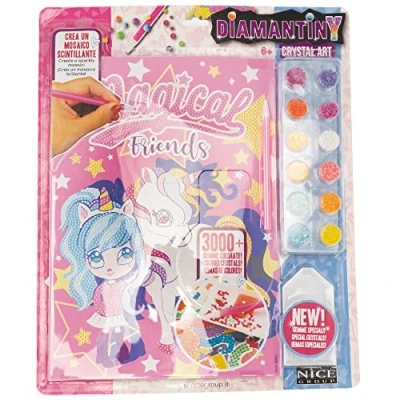 Imagen de DIAMANTINY Design art Magical Friends, 1 cuadro con animales mágicos para colorear gemas efecto 3D crystal