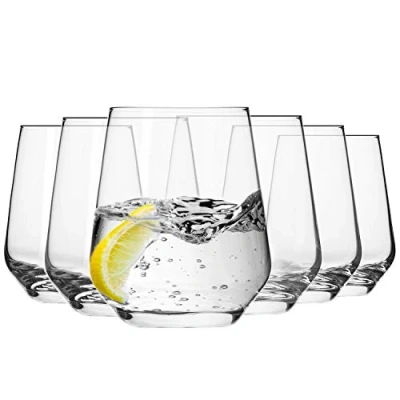 Imagen de Krosno Vasos de Agua Jugo Tumbler Conjunto 6 Piezas Vidrio 400 ML Splendour Collection Perfectos para Uso en Casa, Restaurante y Fiestas Apto Lavavajillas
