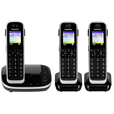 Imagen de Panasonic KX TGJ323 Teléfono (Teléfono DECT, Altavoz, 250 entradas, Identificador de Llamadas, Servicios Mensajes Cortos (SMS), Negro) [versión importada]