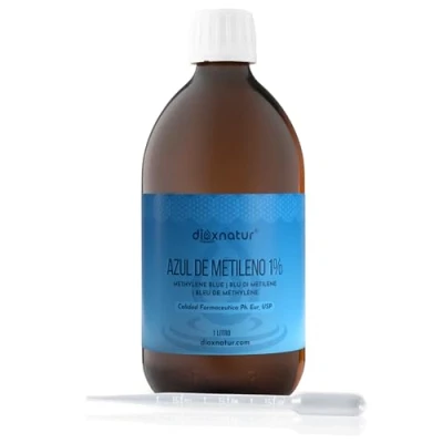 Imagen de Dioxnatur ® Azul de Metileno Solución 1% USP Calidad Farmacéutica 1 litro con Pipeta Marca Española