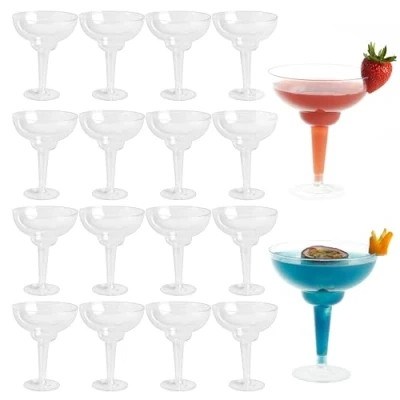 Imagen de MATANA 30 Elegantes Copas de Cóctel Margarita Plástico (360ml / 12oz) Resistentes y Reutilizables Daiquiri Martini para Bodas, Cumpleaños, Navidad Fiestas