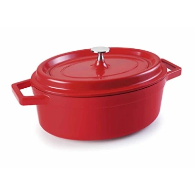 Imagen de Lacor 25927 Cacerola Oval Aluminio Fundido 26x20 cms Rojo