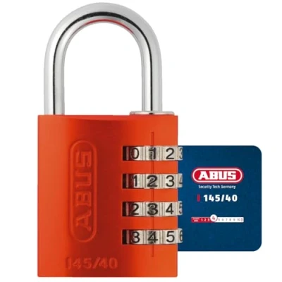 Imagen de Abus 145/40_NARANJA Candado aluminio combinacion 40mm 4 dígitos naranja