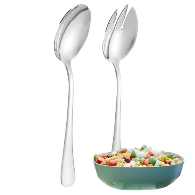 Imagen de YS FAMILY 1 Set Cubiertos Ensalada Acero Inoxidable Diseño Liso, Elegancia y Funcionalidad para Cada Ocasión, de Alta Gama Hogar Restaurante, 21.3x4.5CM