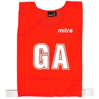 Imagen de Mitre Netball Pro Peto de entrenamiento para adultos, juego 7 unidades, talla L, rojo