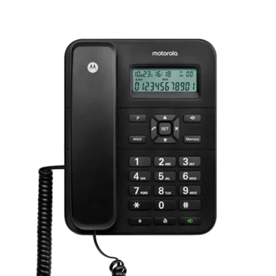 Imagen de Motorola CT202C Teléfono Fijo Analógico (Manos Libres, Capacidad de 30 Contactos), Negro