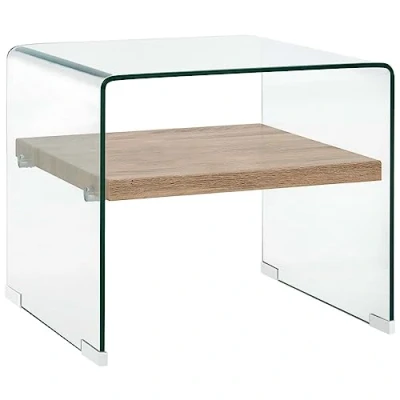 Imagen de vidaXL Mesa Centro Vidrio Templado Transparente Mobiliario Hogar Decoración Moderna Estilo Minimalista Atemporal Seguro Resistente 50x50x45cm