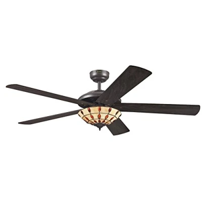 Imagen de Westinghouse Lighting Comet Tiffany Ventilador de Techo E14, 60 W, Espresso, 132 x 38 cm