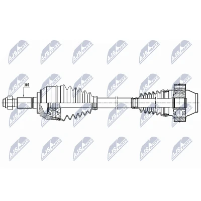 Imagen de NTY NPW AU 025 Árbol de transmisión Eje delantero, izquierda, derecha 526 PORSCHE: Cayenne, VOLKSWAGEN: Touareg I