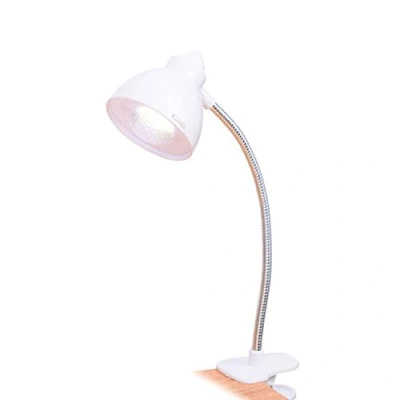 Imagen de Brussels 08 360 Flexible Cuello de cisne Clip en Luz lectura Mini Mesa LED Ajustable Libro USB Abrazadera nocturna Blanco