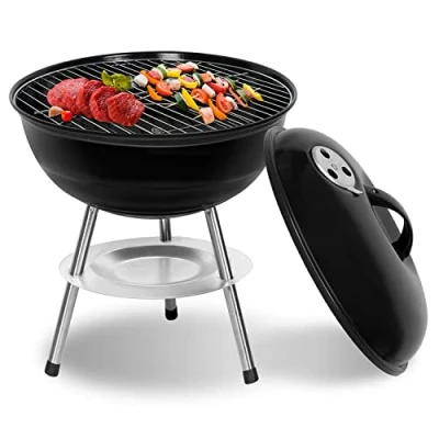 Imagen de SunJas barbacoa de carbón leña portátil desmontable para al aire libre jardín, camping y picnic (para 3 5 personas)