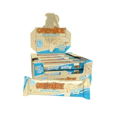 Imagen de Grenade High Protein and Low Carb Barra Sabor White Chocolate Cookie, 12 x 60 g