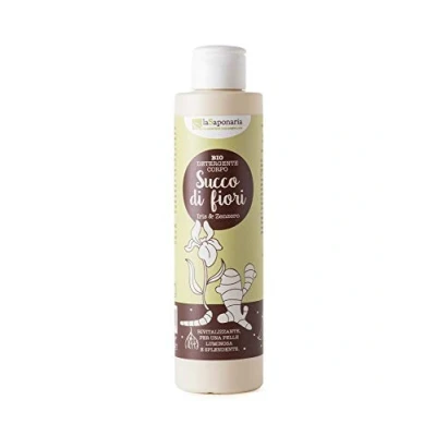 Imagen de La Saponaria Iris y Jengibre Limpiador Corporal, Gel de Ducha, Baño, Vitaminas Antioxidantes, Revitalizante, Natural, Vegano, Libre Crueldad, Plástico Biodegradable, Orgánico, 200 ml