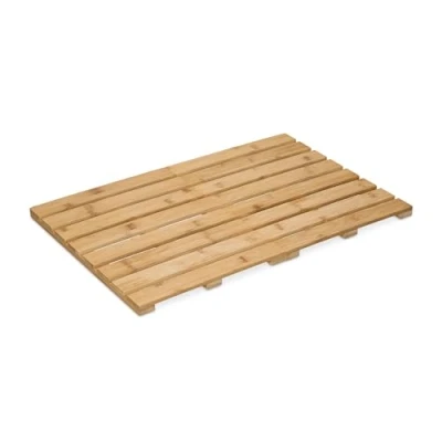 Imagen de Relaxdays Alfombra Baño de Bambú, 60 x 40 cm, Esterilla Ducha Antideslizante, Plegable, Sauna, Exterior, Natural