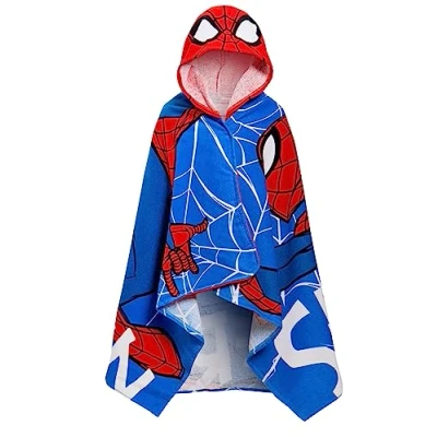 Imagen de Spider Man Toalla con Capucha 100% algodón Vestir Vengadores Poncho Niños Baño de Playa Envoltura natación Cambio Bata