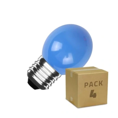 Imagen de LEDKIA LIGHTING Pack 4 Bombillas LED E27 Casquillo Gordo 3W 300 lm G45 Azul
