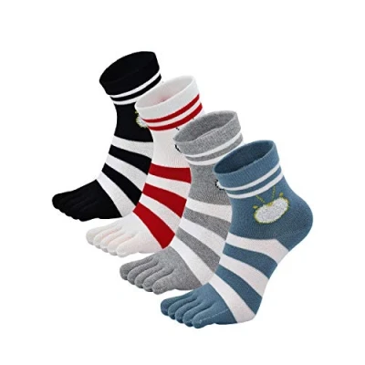 Imagen de PUTUO Calcetines de Dedos Mujer Cinco Deporte, del Dedo Pie, Algodón, suave y transpirable, 4 pares