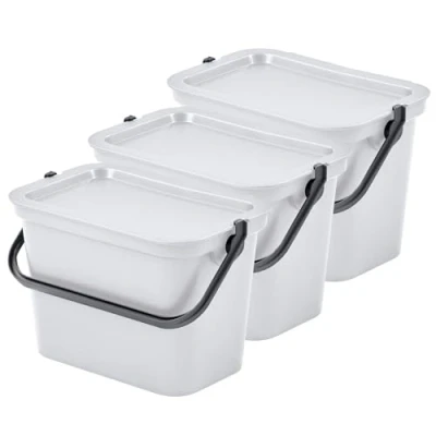 Imagen de Tontarelli Set de 3 papeleras MODA 5L Blanco con asa