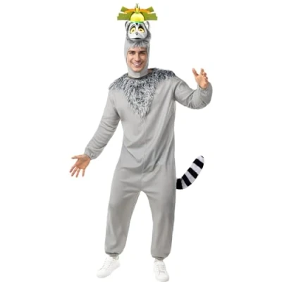 Imagen de Funidelia Disfraz de Madagascar Rey Julien para hombre Dibujos Animados &amp; adultos y divertidos accesorios Fiestas, Carnaval Halloween Talla S M