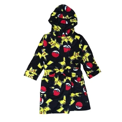 Imagen de Pokemon Bata con capucha para niños o niñas, de 4 a 14 años, Pikachu, 13 Years