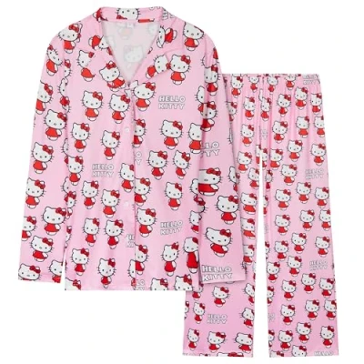 Imagen de Hello Kitty Larga Pijama con Mangas para Mujer Regalo (Rosa, L)
