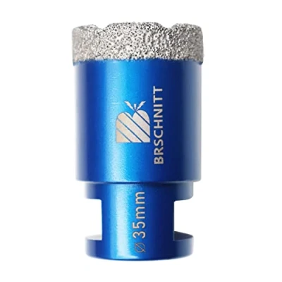 Imagen de Broca de diamante 35 mm, BRSCHNITT 1 pieza M14 Sierra perforadora soldada al vacío para baldosas, gres porcelánico, cerámica, mármol, granito, perforación