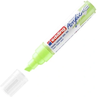 Imagen de edding 5000 marcador acrílico de trazo grueso verde pastel 1 rotulador resistente al agua punta biselada ancha 5 10 mm pintura acrílica para lienzo, papel kraft, madera y piedra