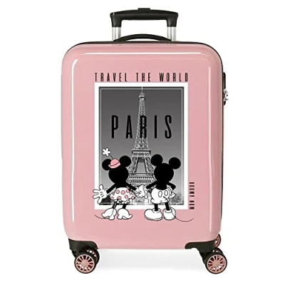 Imagen de Disney Mickey y Minnie Travel the World Paris Maleta de cabina Nude 38x55x20 cms Rígida ABS Cierre combinación lateral 34L 2 kgs 4 Ruedas dobles equipaje mano