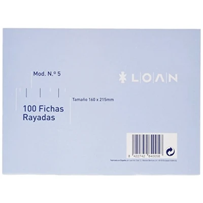 Imagen de Loan Número 5 Fichas rayadas, 100 unidades