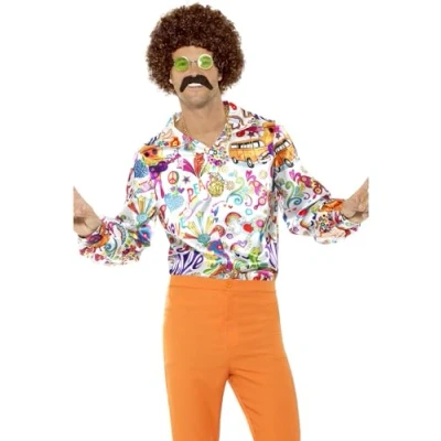 Imagen de Smiffys Camisa buena onda años 60, multicolor, para hombre