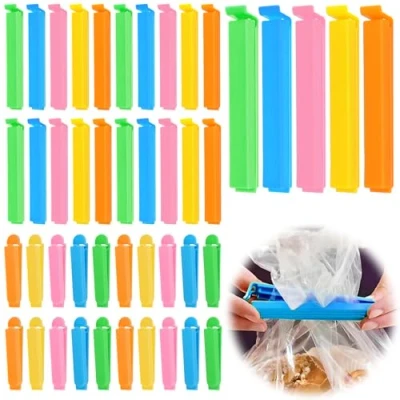 Imagen de 40 Piezas Pinzas Bolsas Alimentos,7/11 cm Cocina Bolsas,Pinzas Cierre Bolsas,Clip de Multicolor Reutilizable,para Embalaje Cocina, Caramelos, Café