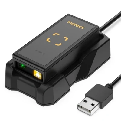 Imagen de Inateck Escáner de Códigos Barras Bluetooth, 1D 2D QR Inalámbrico 2.4GHz, Láser Portátil, Mini con App y SDK, BCST 46