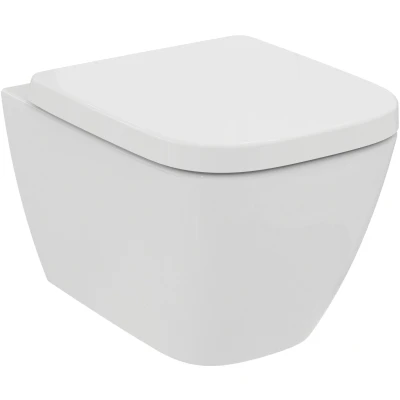 Imagen de Ideal Standard i.life S Jarrón colgante RimLS+ con poca profundidad de solo 48 cm y fijaciones completamente ocultas. Blanco