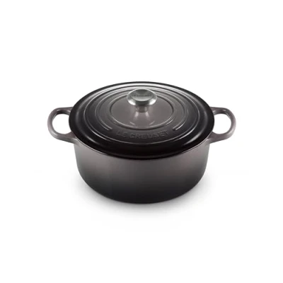 Imagen de Le Creuset Evolution Cocotte con Tapa, Redonda, Todas Las Fuentes de Calor Incl. inducción, 6,7 l, Hierro Fundido, Gris(Flint)